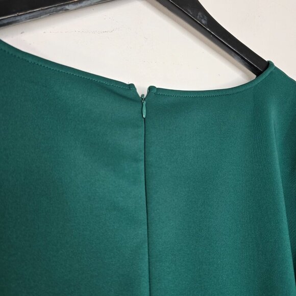 Eloquii Forest Green Flutter Sleeve Peplum Top - Picture 7 of 9